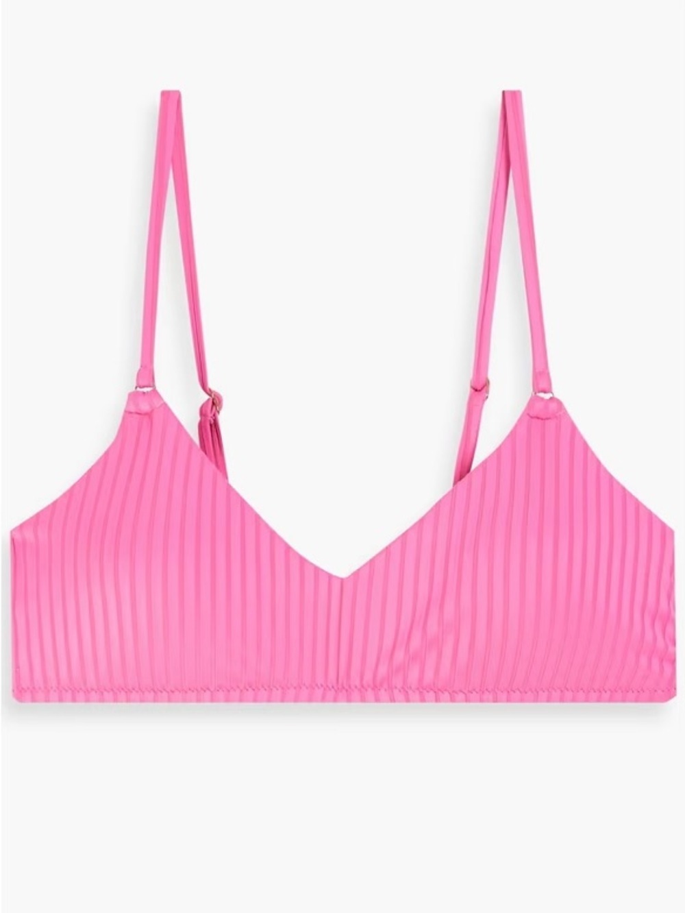 NWT Melissa Odabash ‘Vienna’ Ribbed Bikini Top in “Pink” Size 46 = Size 10